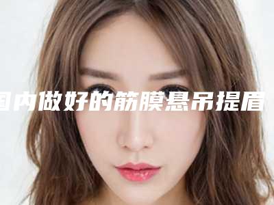 国内做好的筋膜悬吊提眉手术医生：筋膜悬吊提眉手术医生top50选哪家